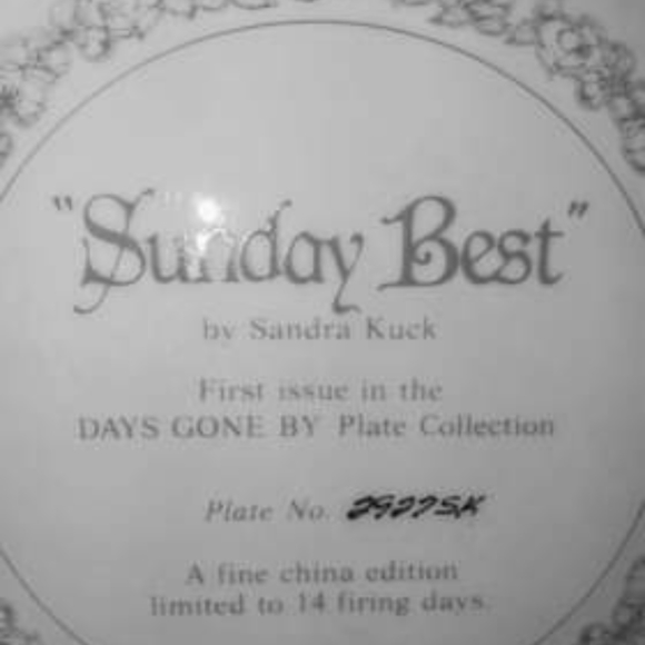 Sunday Best By Sandra Kuck Days Gone By Reco Plate - Picture 3 of 4